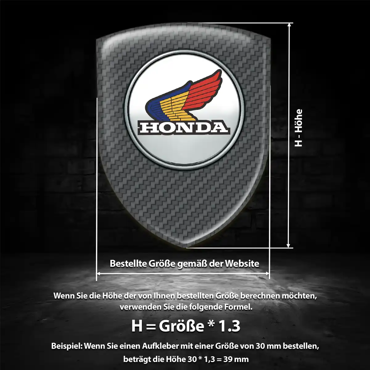 Honda Aufkleber 3D Gel Wappen Auto Markenedition