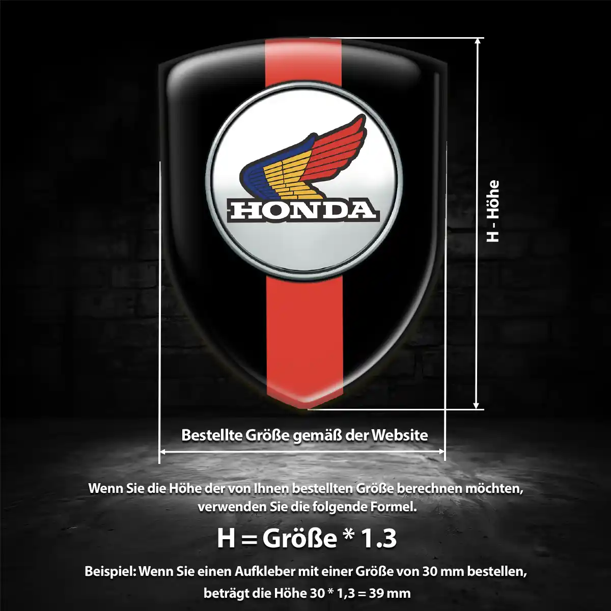 Honda Aufkleber 3D Gel Wappen Auto Premiumqualität