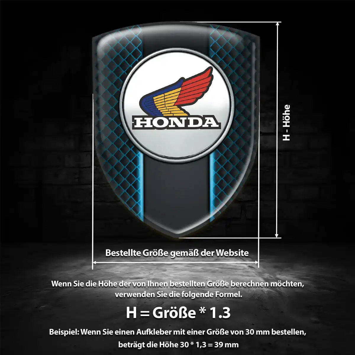 Honda Aufkleber 3D Gel Wappen Auto Stilvolles Design