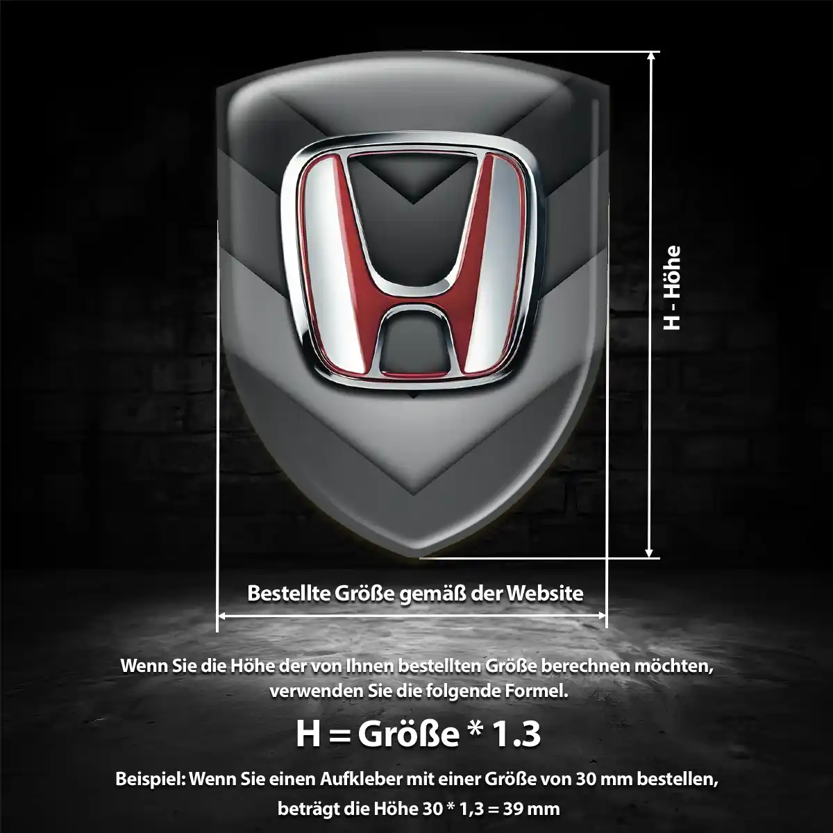 Honda Aufkleber 3D Gel Wappen Auto Tuningfahrzeug