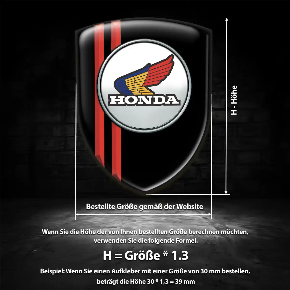 Honda Aufkleber 3D Gel Wappen Erstklassige Qualität