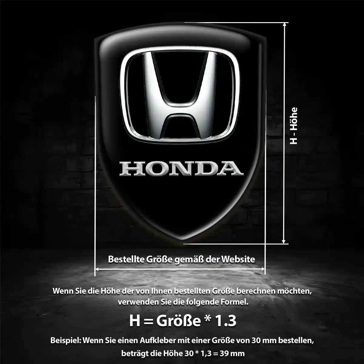 Honda Aufkleber 3D Gel Wappen Exterieurdesign