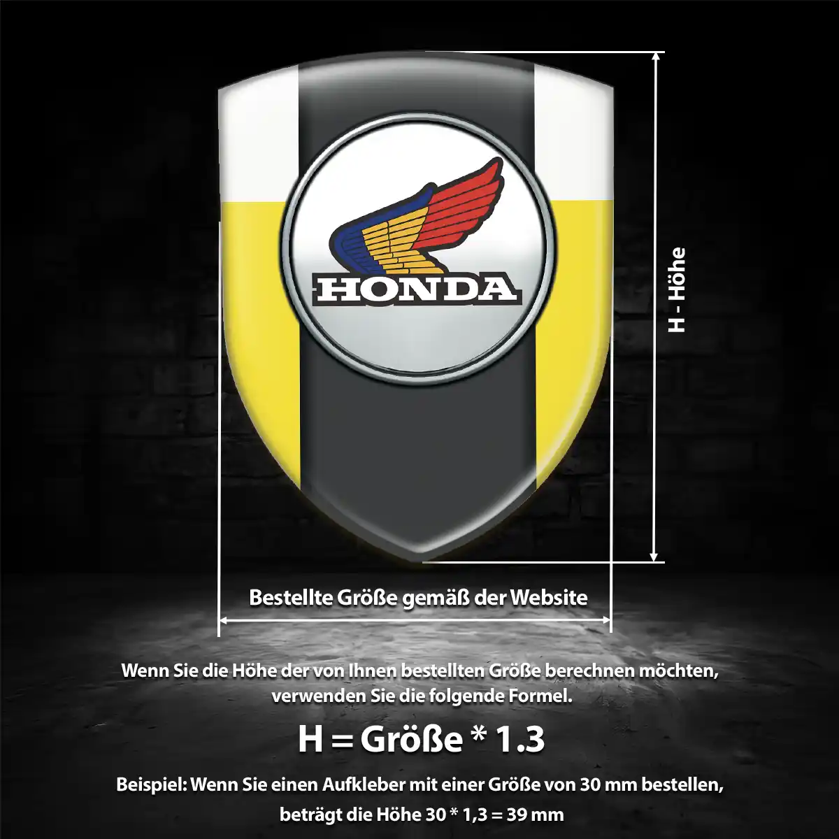 Honda Aufkleber 3D Gel Wappen Luxus-Edition