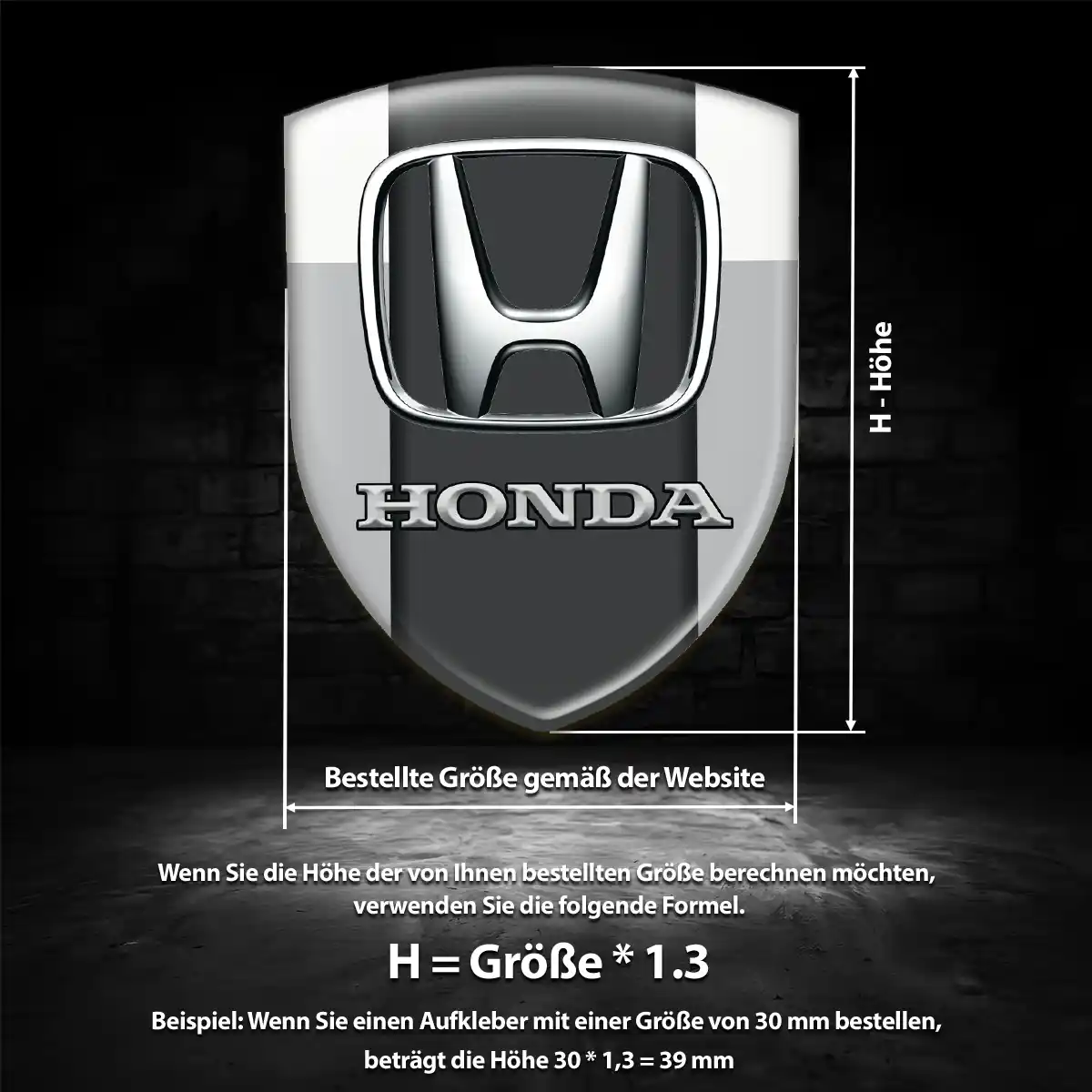 Honda Aufkleber 3D Gel Wappen Markenedition