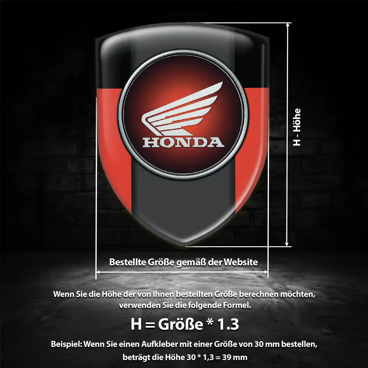 Honda Aufkleber Emblem Ausdrucksstarkes Design