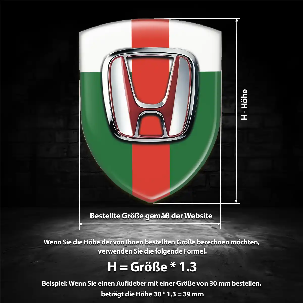 Honda Aufkleber Emblem Edles Design