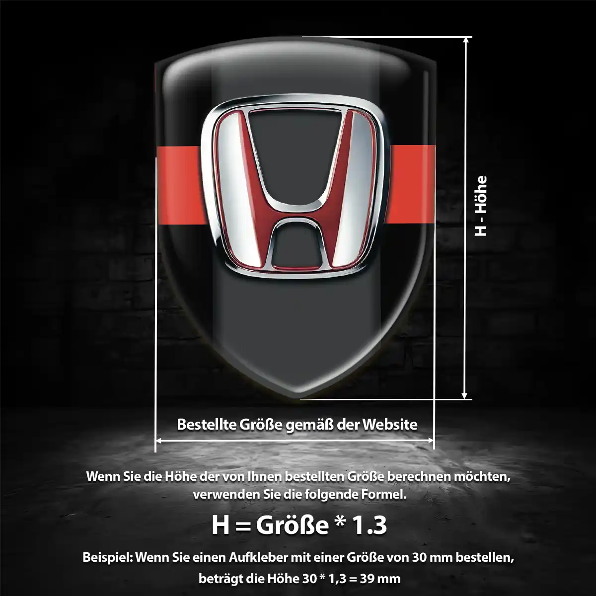 Honda Aufkleber Emblem Hochwertiges Harz
