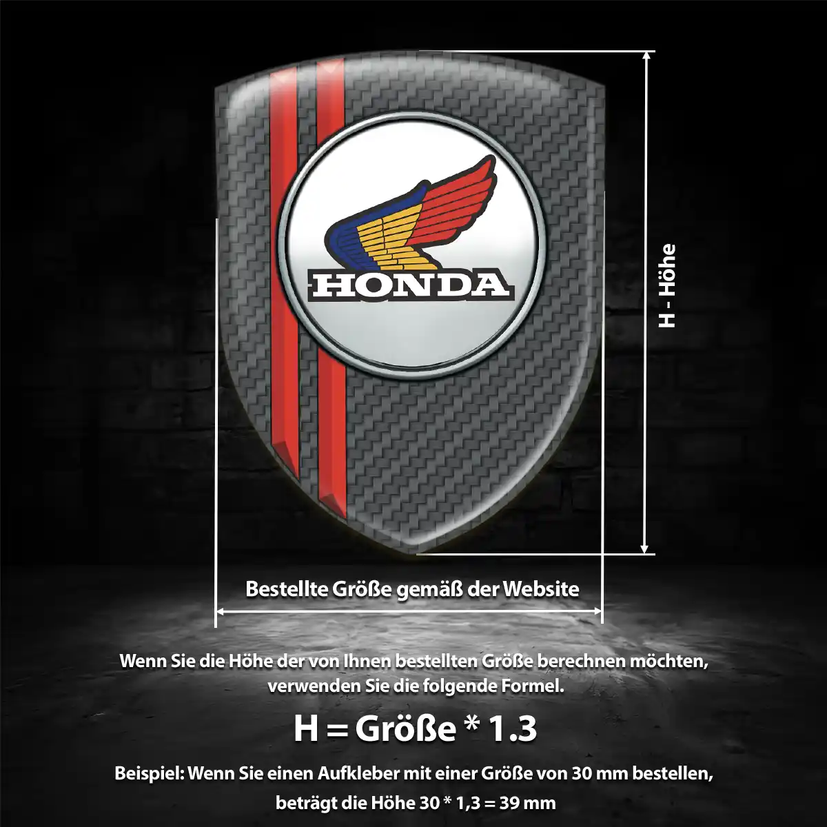 Honda Aufkleber Emblem Interieurdesign