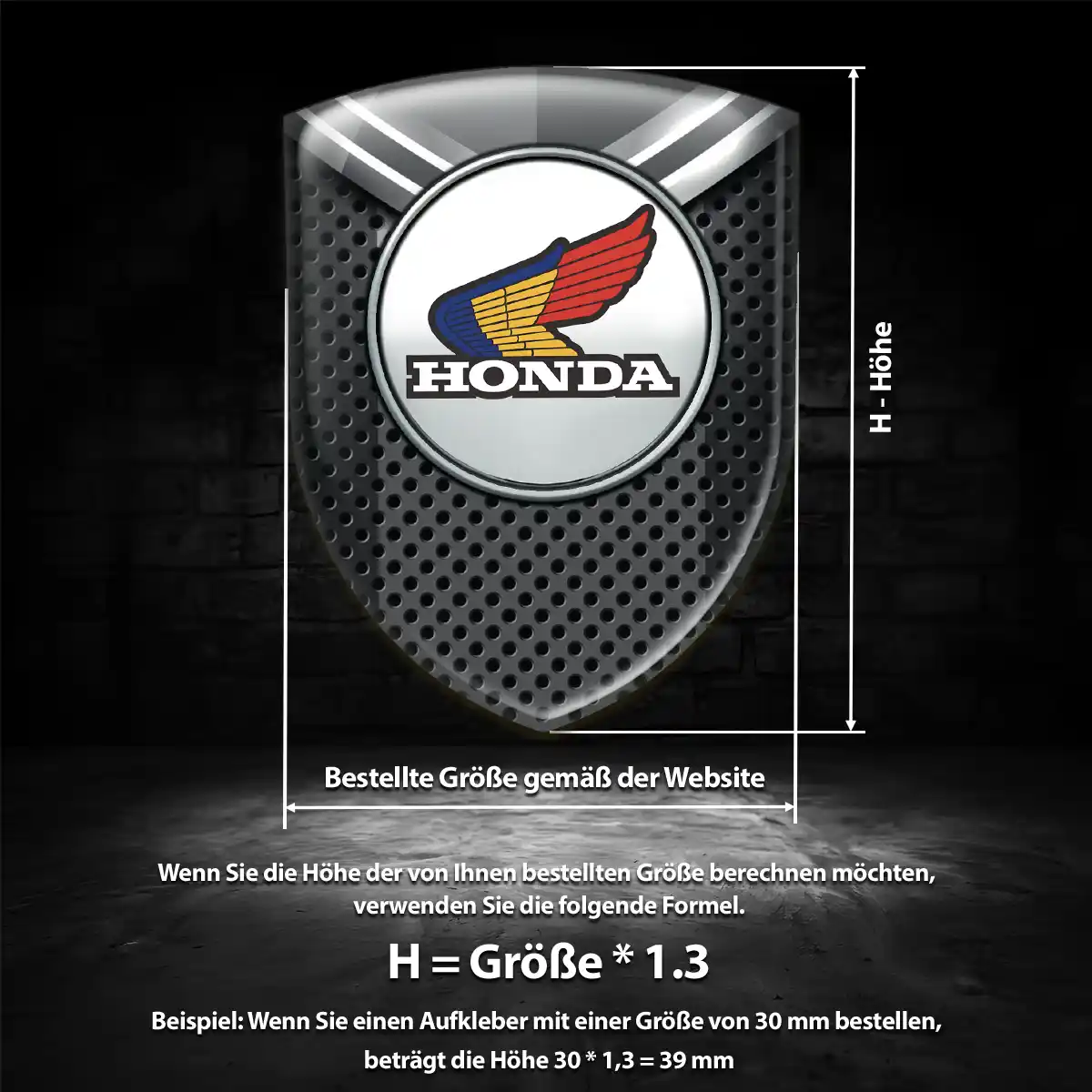Honda Aufkleber Emblem Wappen Ausdrucksstarkes Design