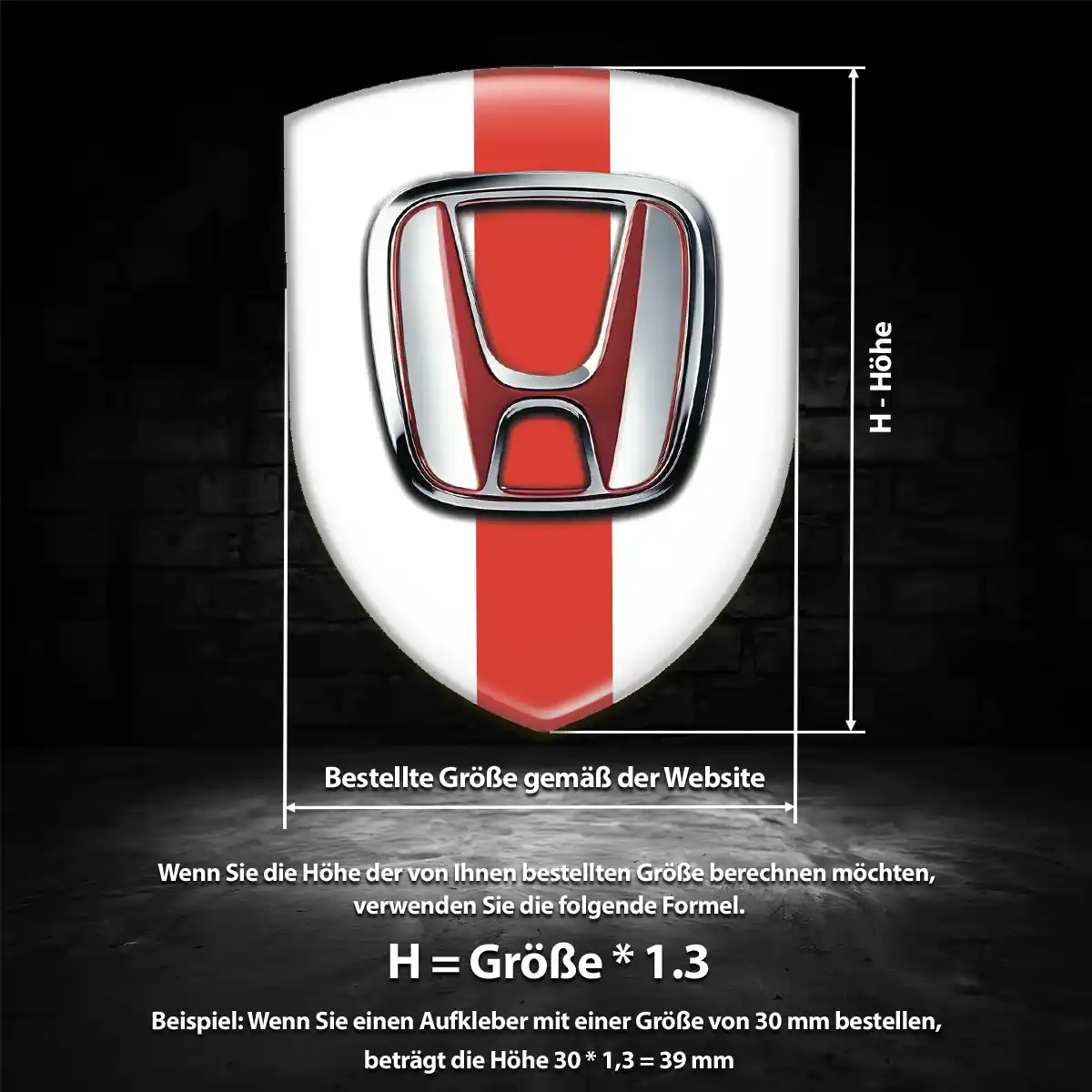 Honda Aufkleber Emblem Wappen Auto Edles Design
