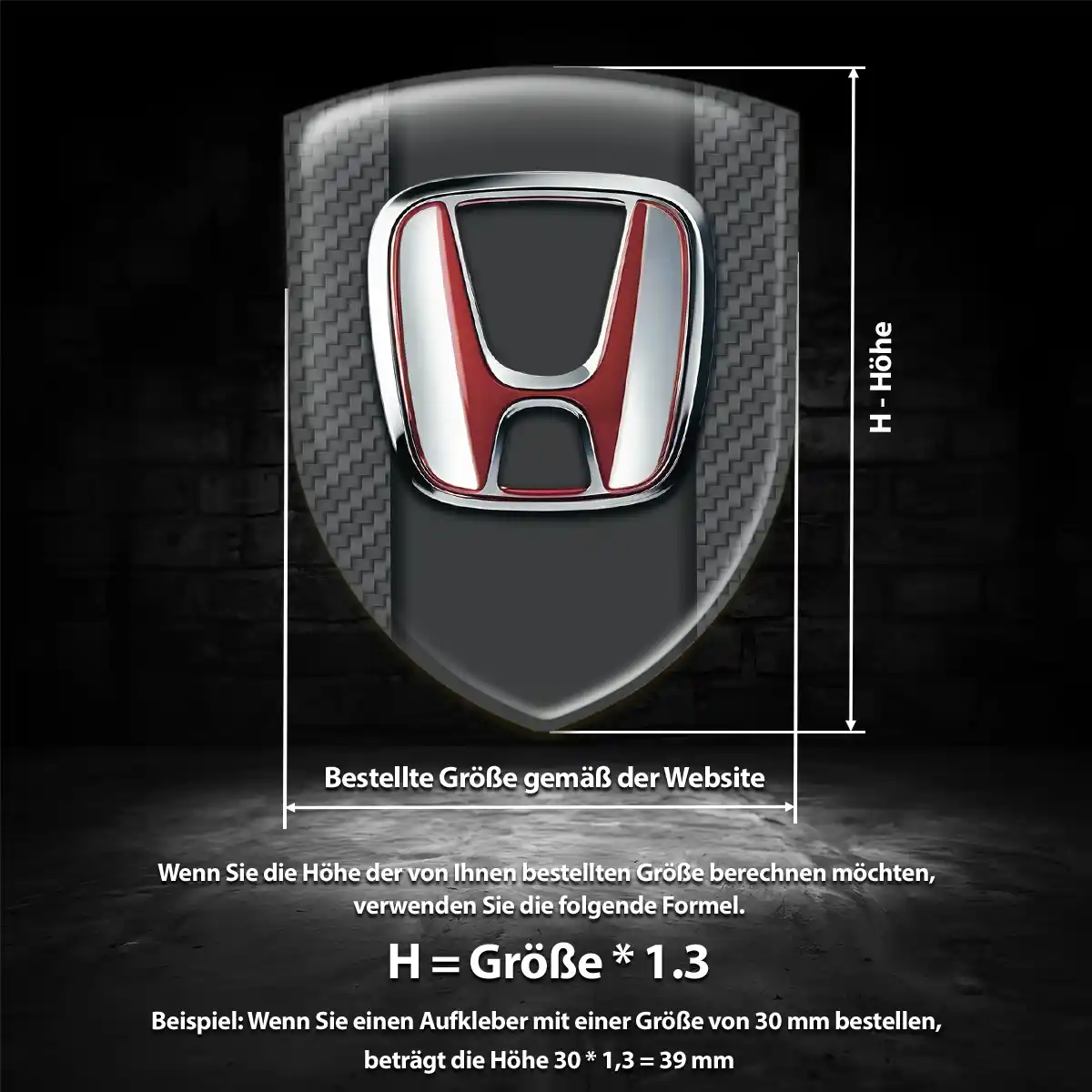 Honda Aufkleber Emblem Wappen Auto Elegantes Design