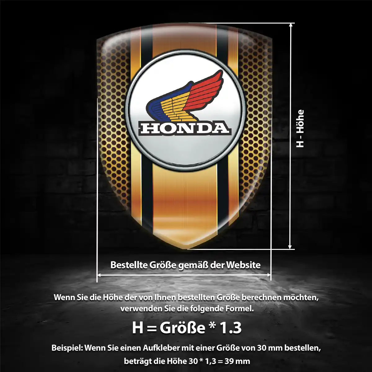 Honda Aufkleber Emblem Wappen Auto Hochwertiges Harz
