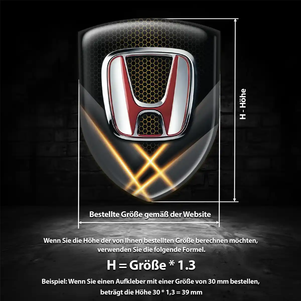 Honda Aufkleber Emblem Wappen Auto Interieurdesign