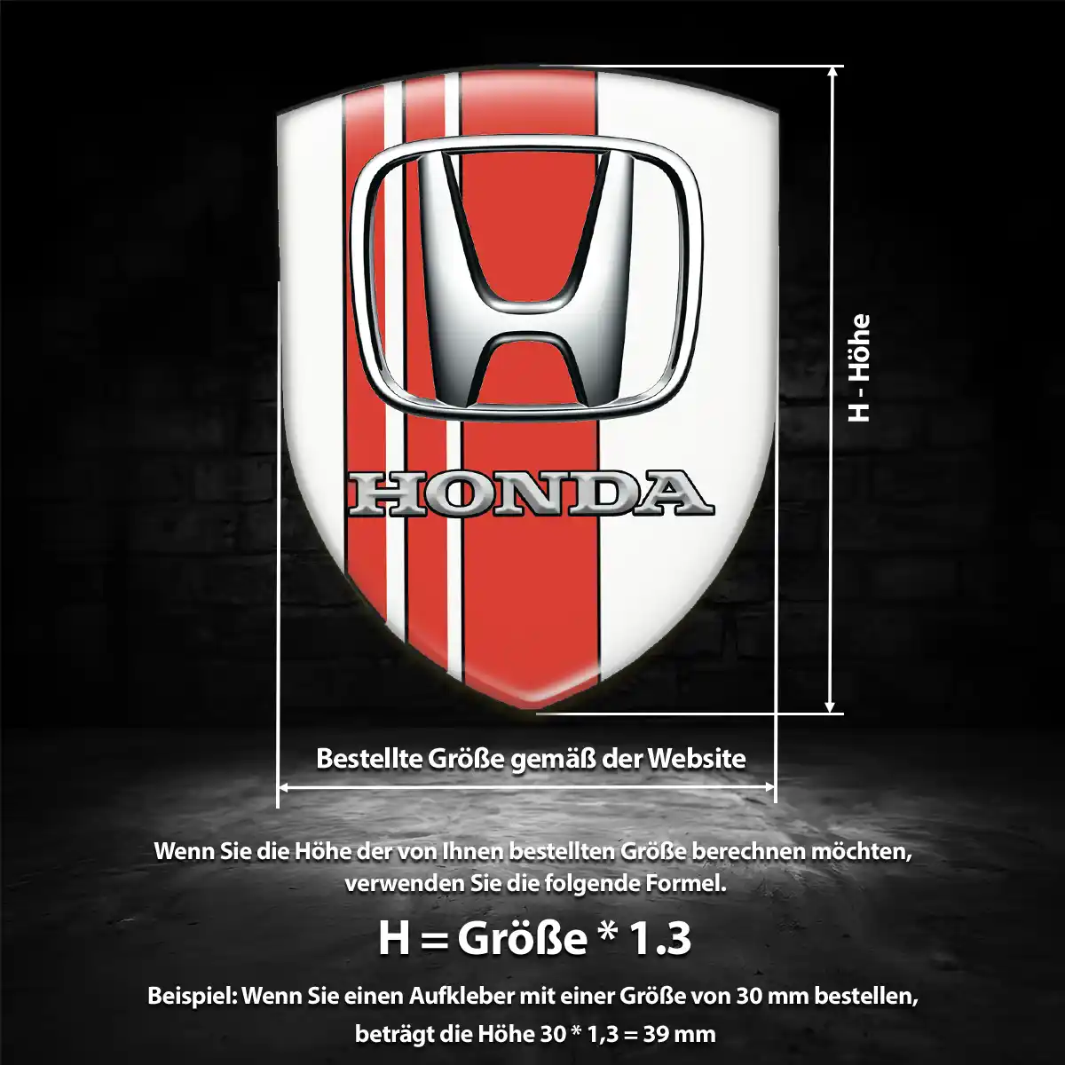 Honda Aufkleber Emblem Wappen Auto Limitierte Auflage