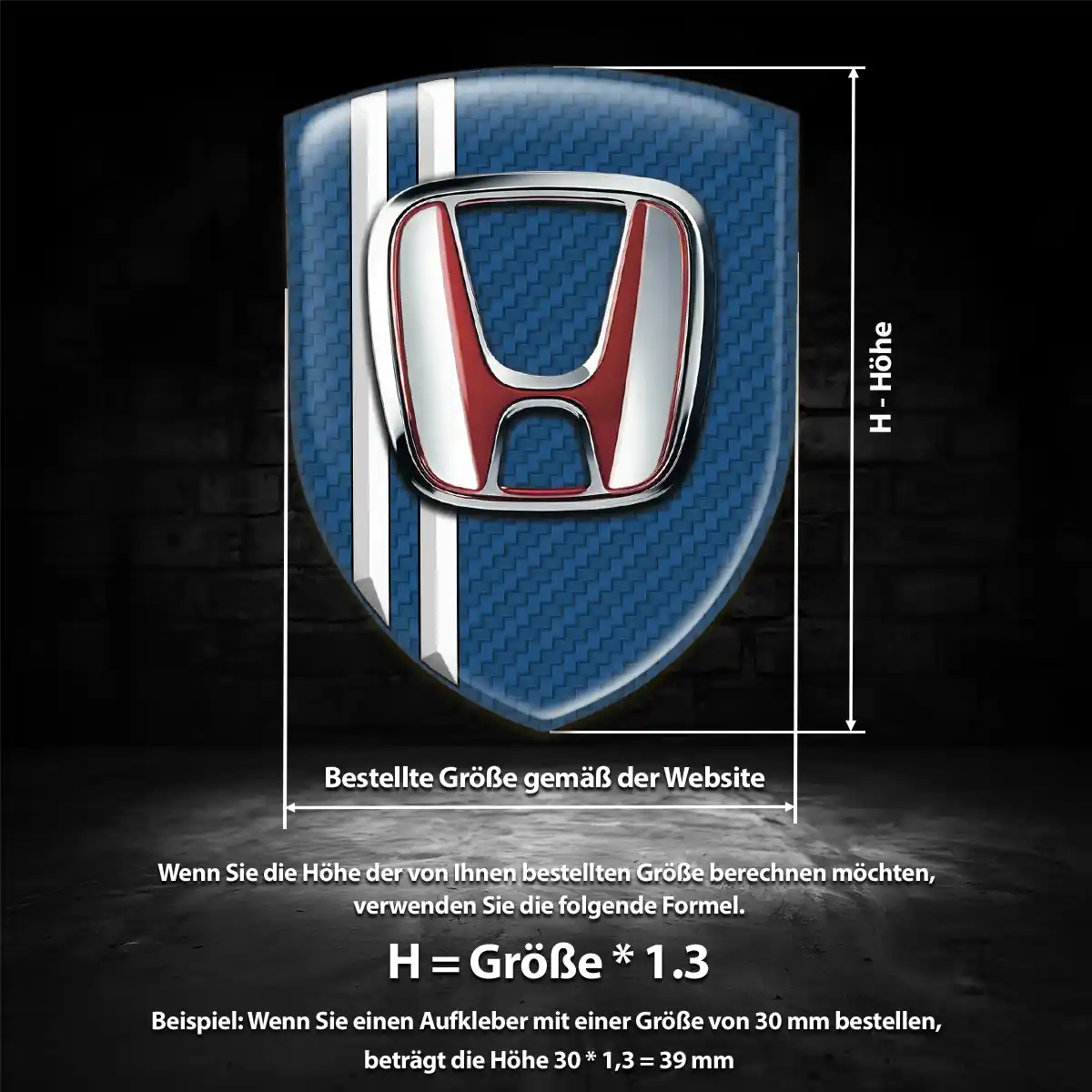 Honda Aufkleber Emblem Wappen Auto Premium-Edition