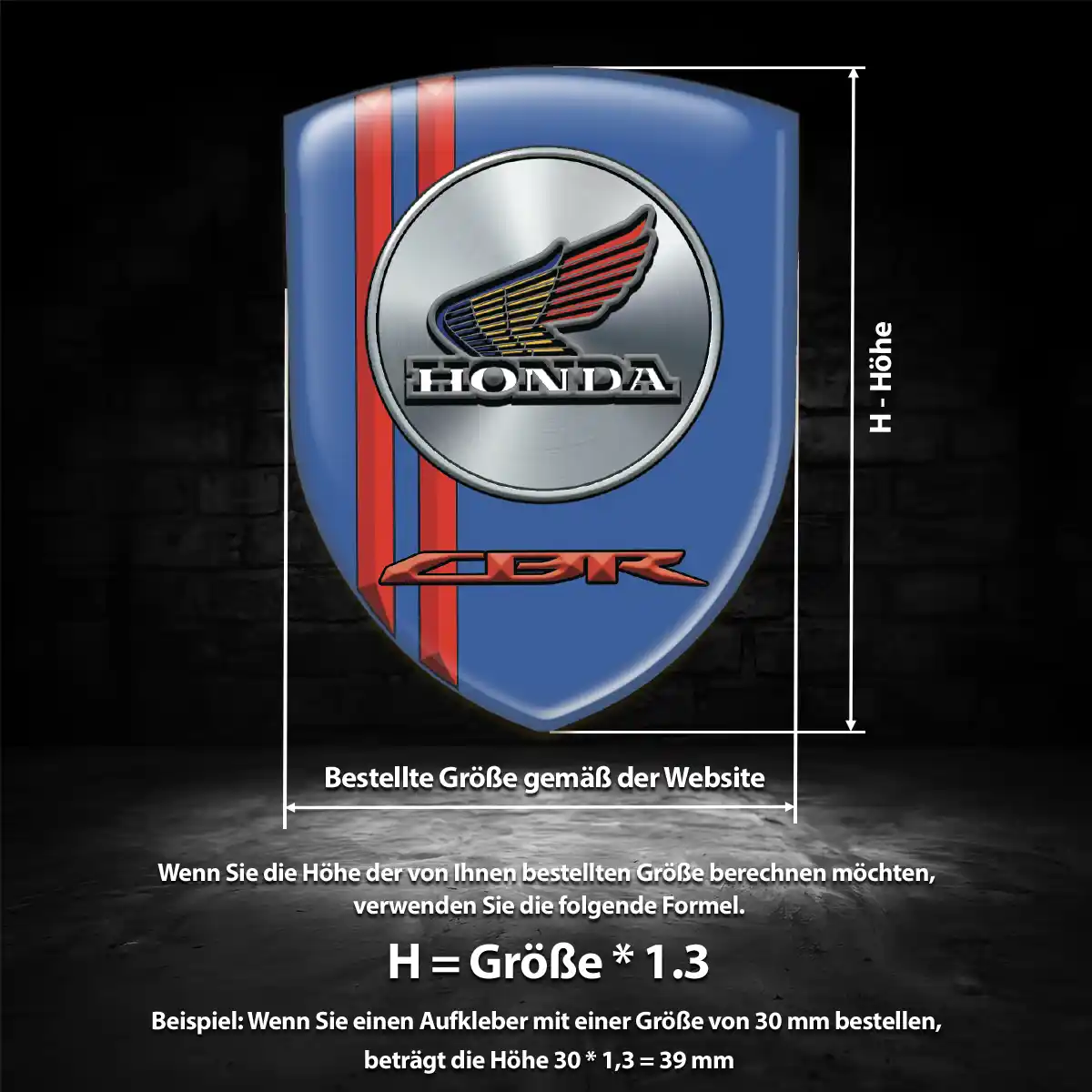 Honda Aufkleber Emblem Wappen Edles Design