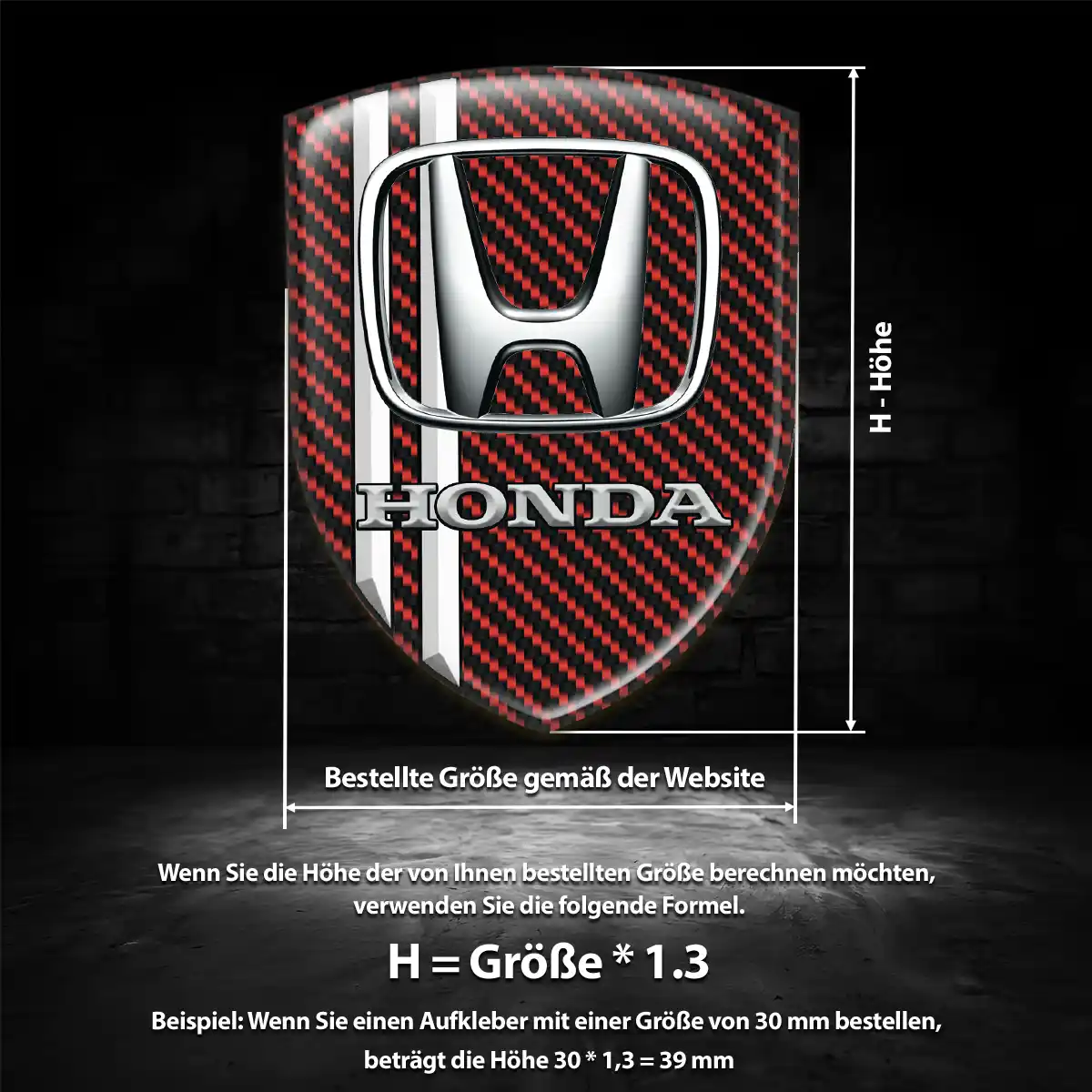 Honda Aufkleber Emblem Wappen Elegantes Design