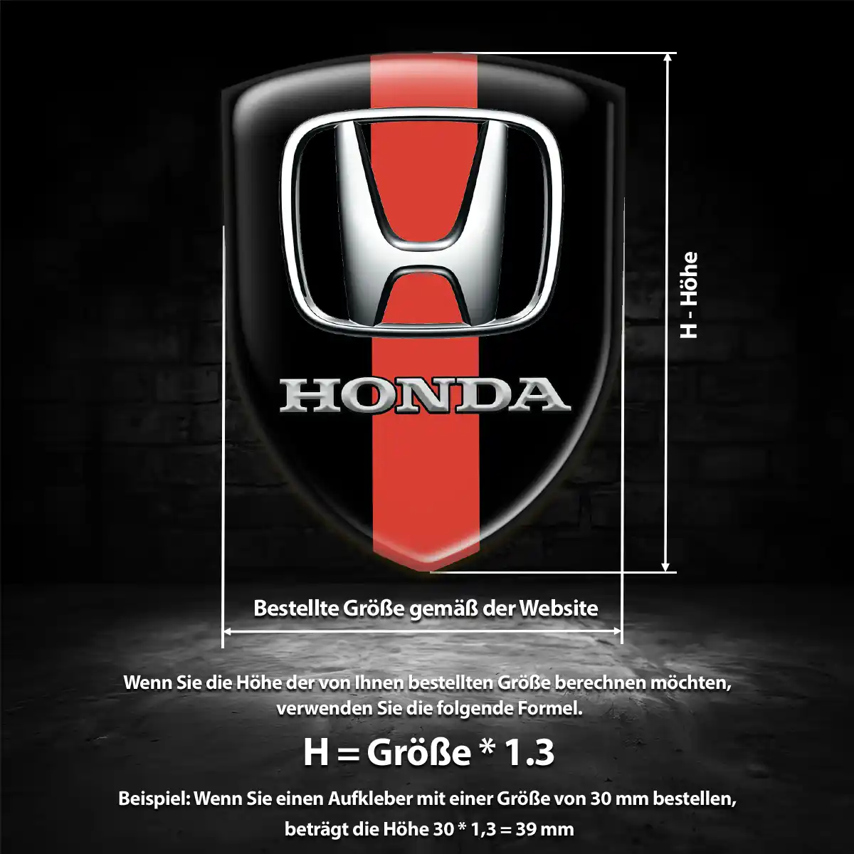 Honda Aufkleber Emblem Wappen Hohe Qualität