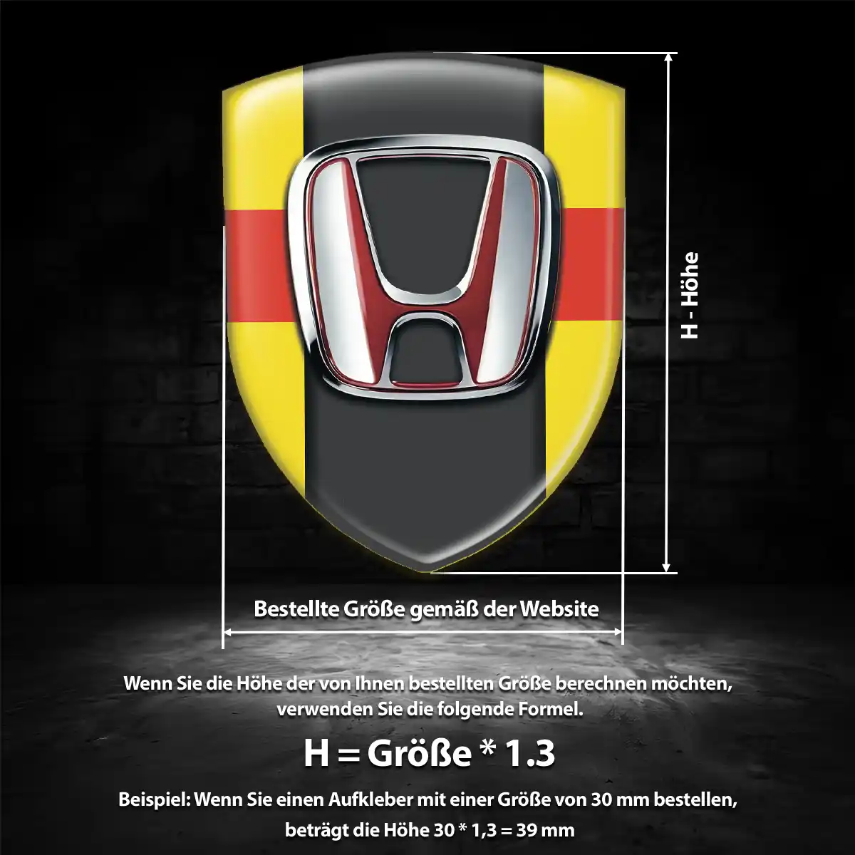 Honda Aufkleber Emblem Wappen Interieurdesign