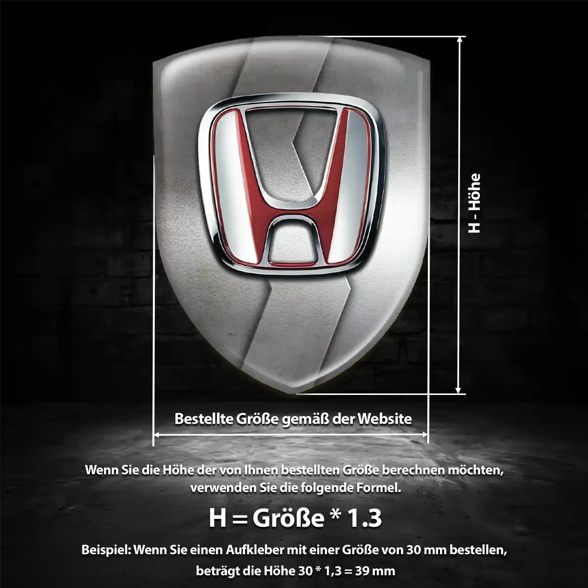 Honda Aufkleber Emblem Wappen Luxus-Edition