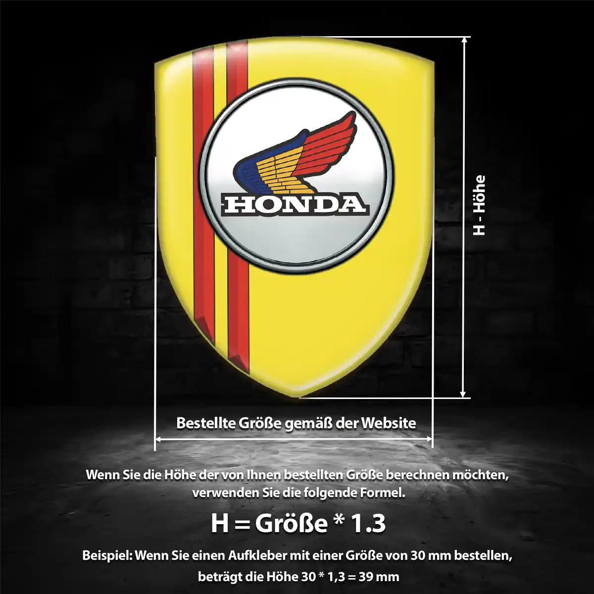 Honda Aufkleber Emblem Wappen Modernes Design