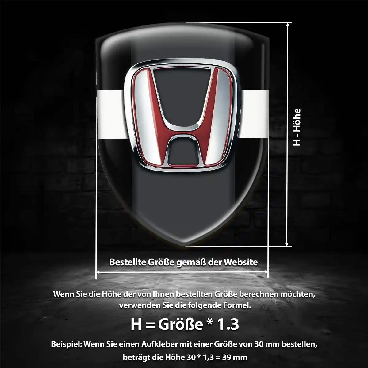Honda Aufkleber Emblem Wappen Premium-Edition