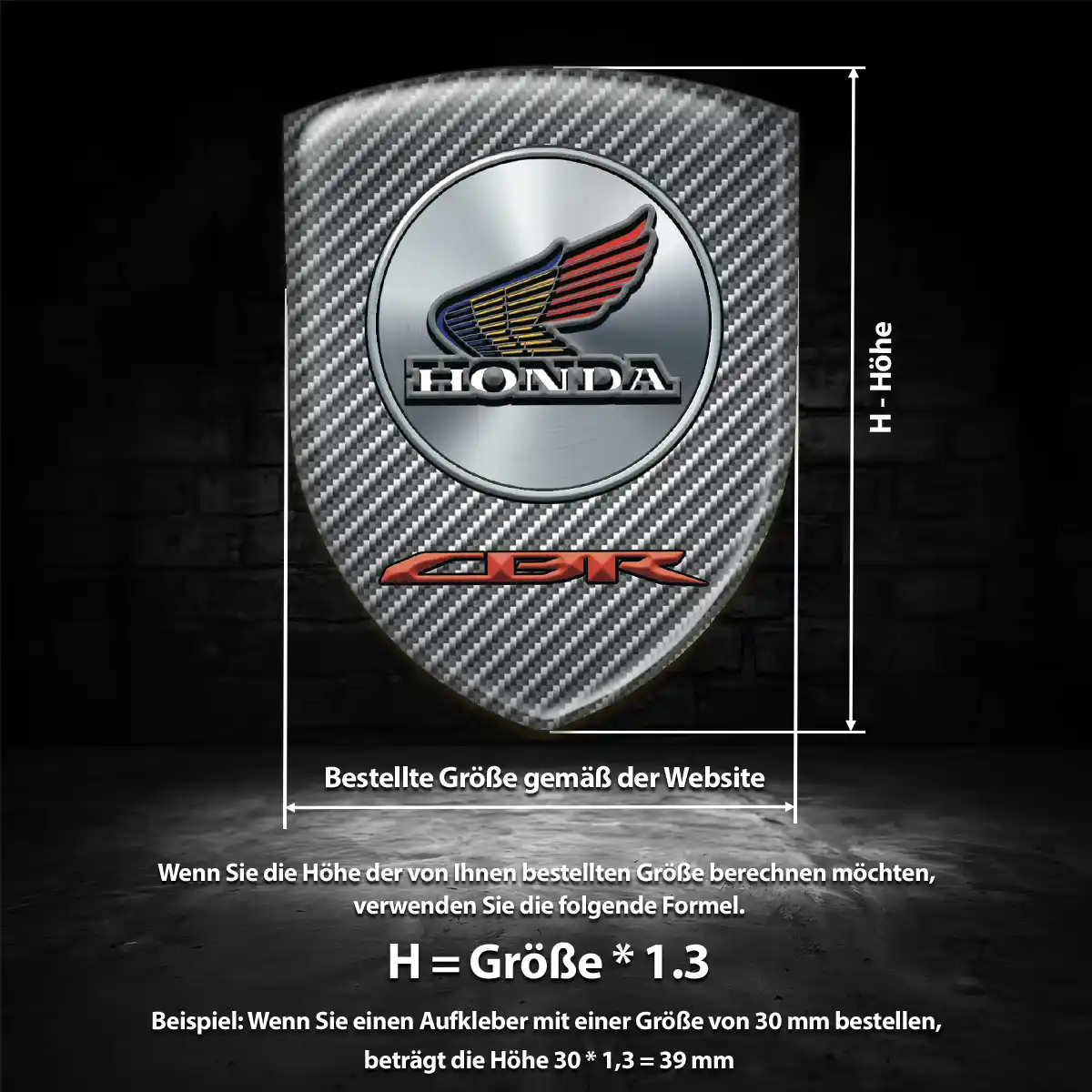 Honda Aufkleber Emblem Wappen Premiumqualität