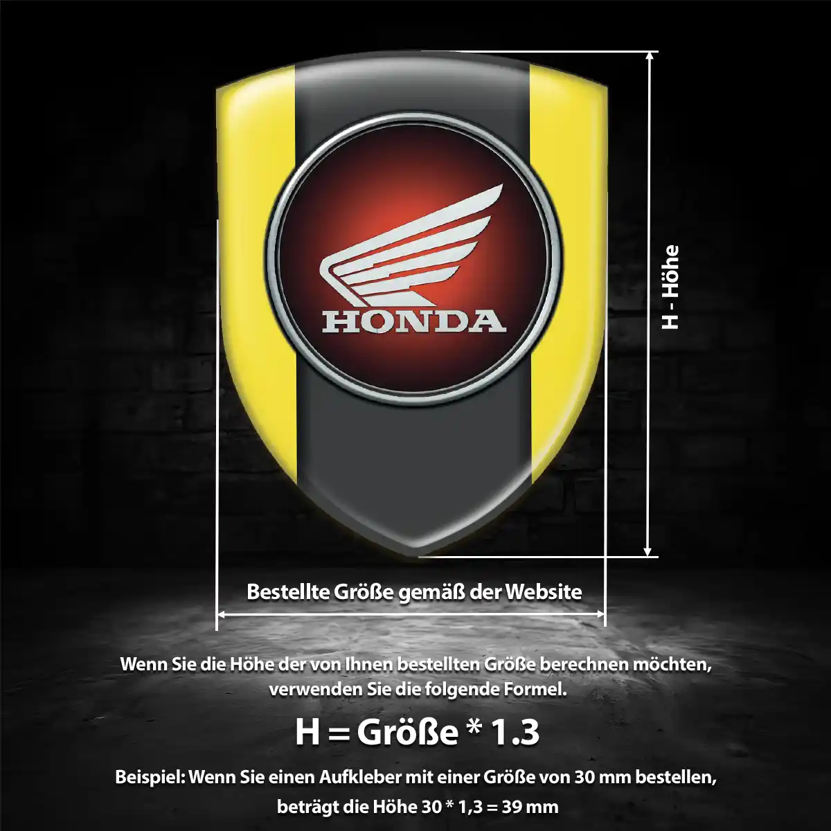 Honda Aufkleber Emblem Wappen Stilvolles Design