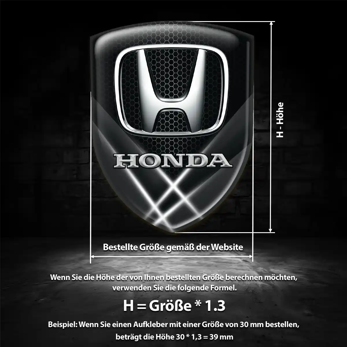 Honda Aufkleber Emblem Wappen Tuningfahrzeug