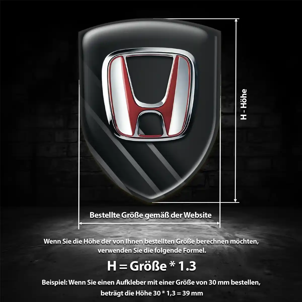 Honda Aufkleber Embleme Silikon Auto Edles Design