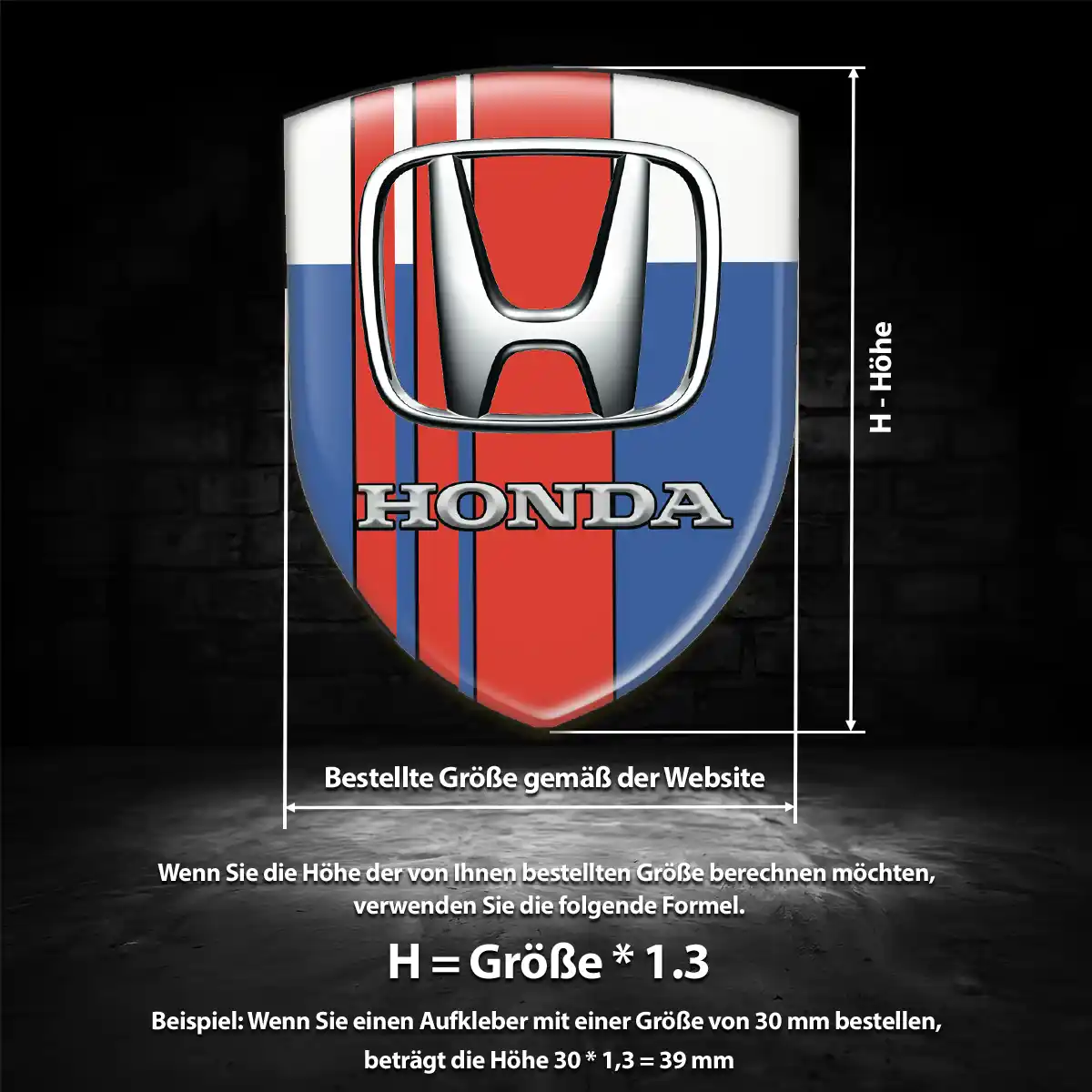 Honda Aufkleber Embleme Silikon Auto Markenedition