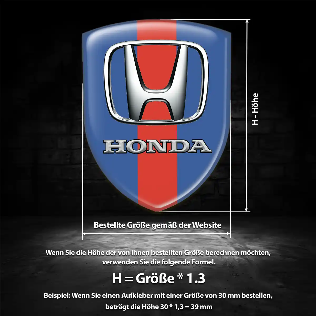 Honda Aufkleber Embleme Silikon Auto Premium-Edition