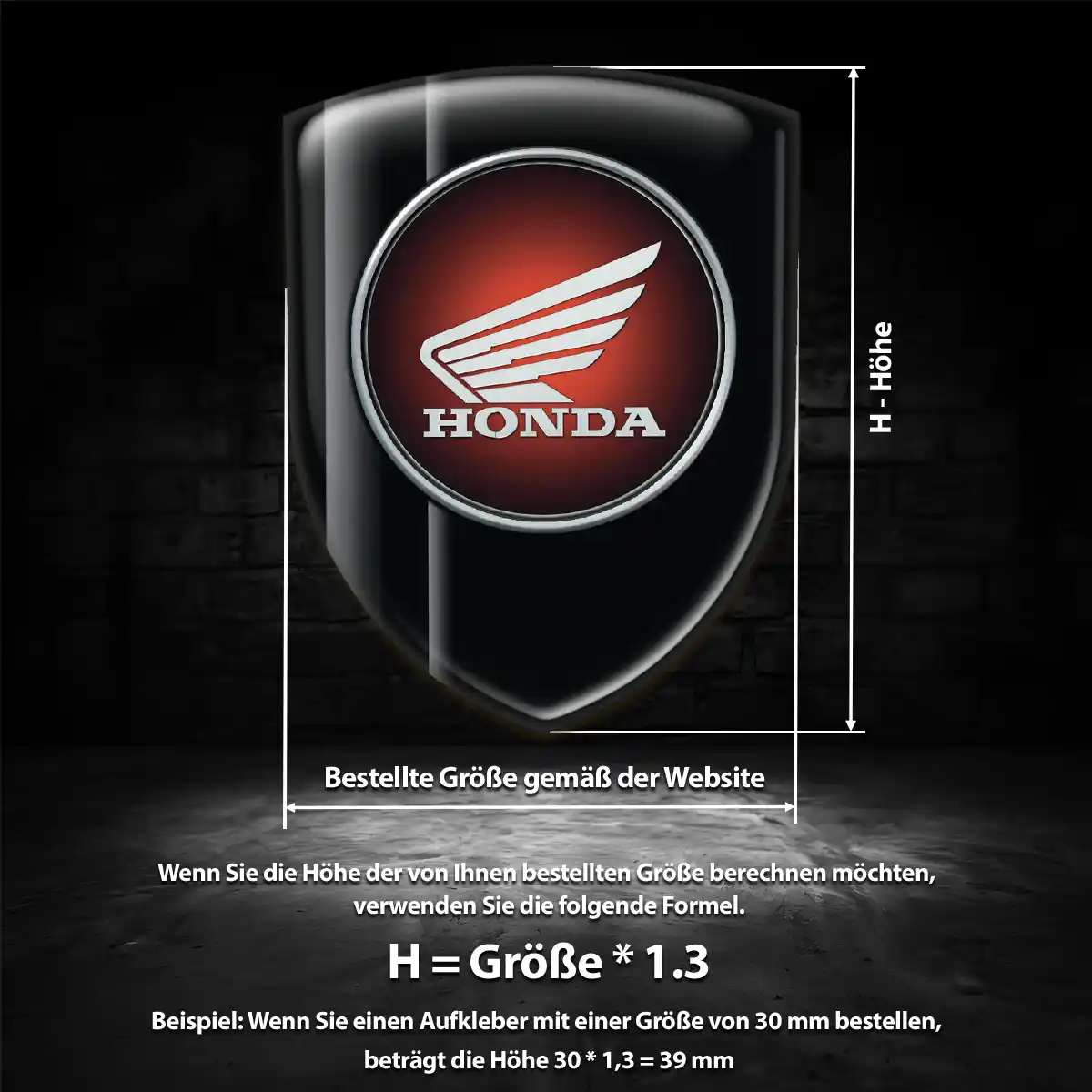 Honda Aufkleber Embleme Silikon Edles Design