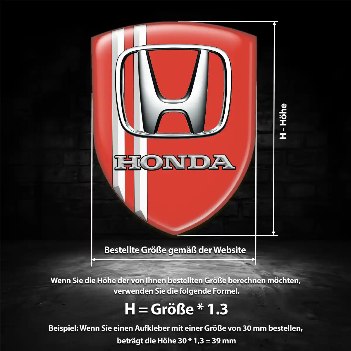 Honda Aufkleber Embleme Silikon Hochwertiges Harz