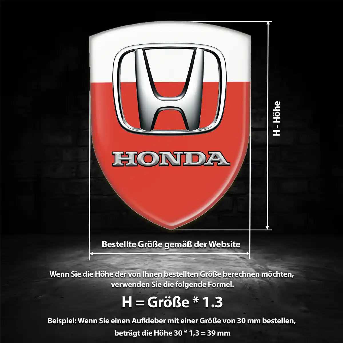 Honda Aufkleber Hochwertiges Harz