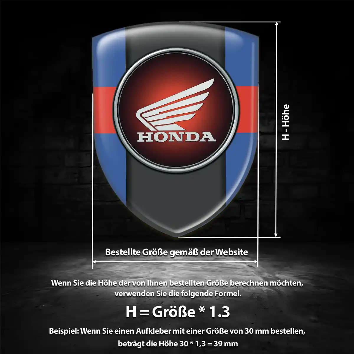 Honda Aufkleber Silikon Embleme Auto Hochwertiges Harz