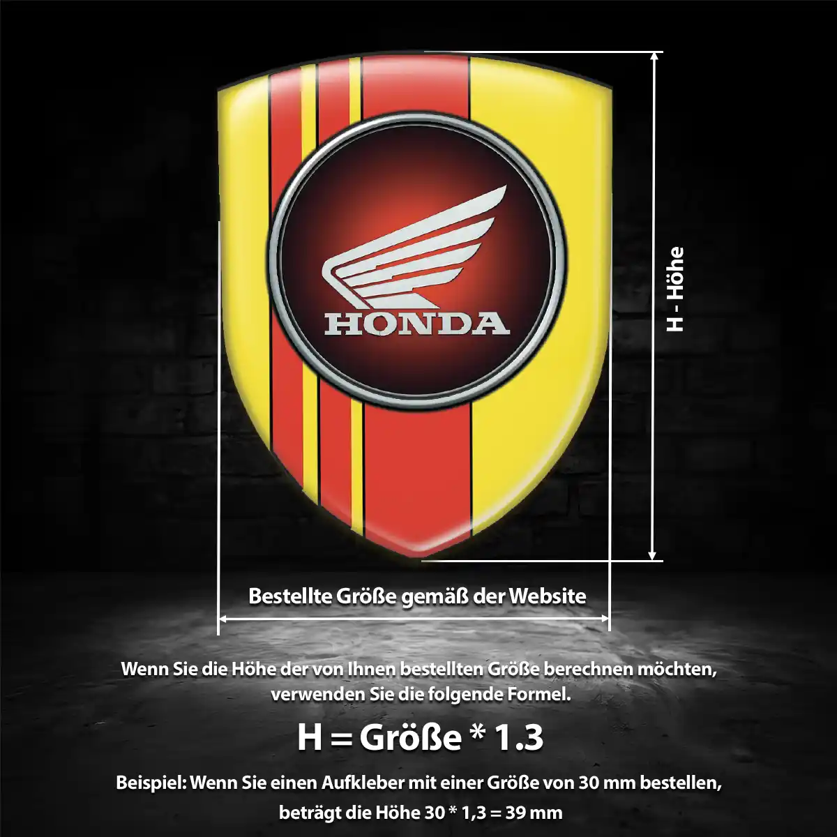Honda Aufkleber Silikon Embleme Edles Design