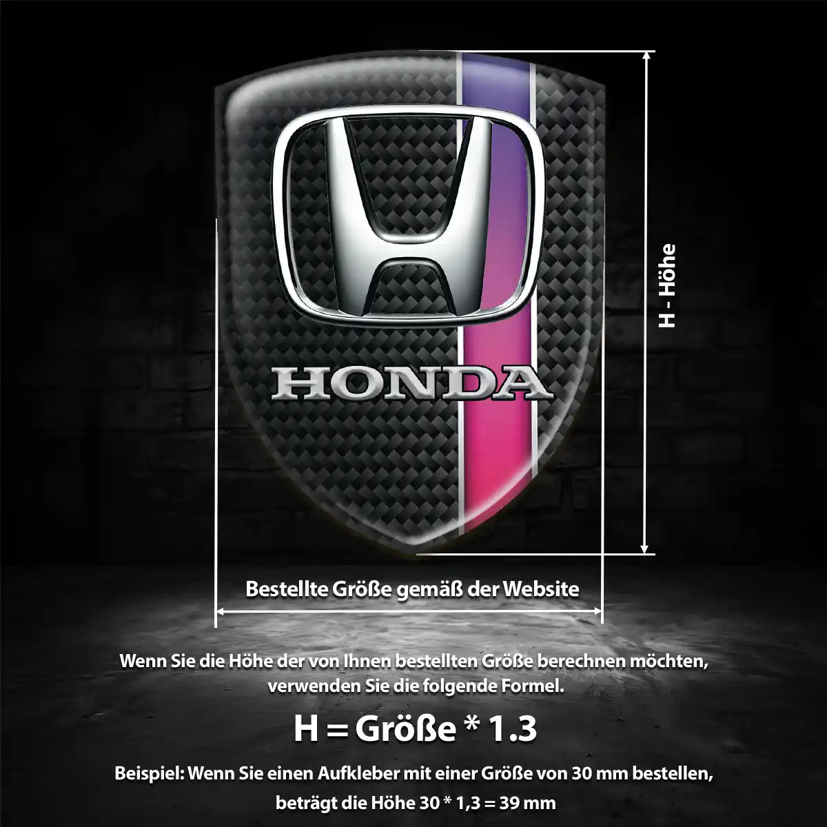 Honda Aufkleber Silikon Embleme Elegantes Design
