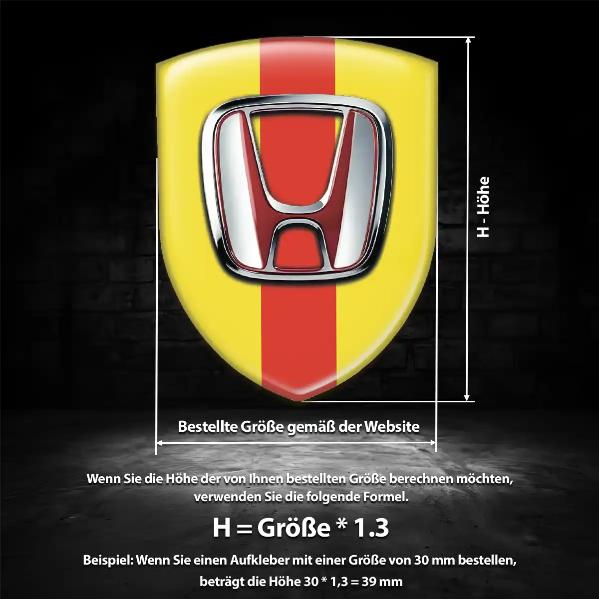 Honda Aufkleber Silikon Embleme Erstklassige Qualität