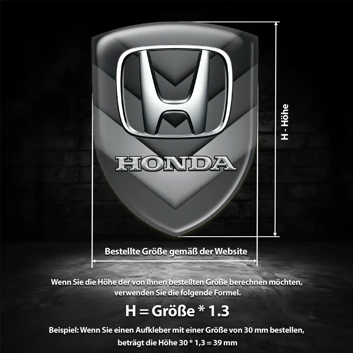 Honda Aufkleber Silikon Embleme Hochwertiges Harz