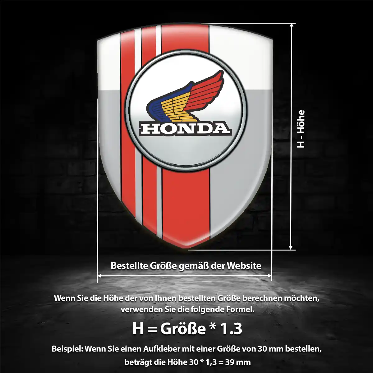 Honda Aufkleber Silikon Embleme Premiumqualität