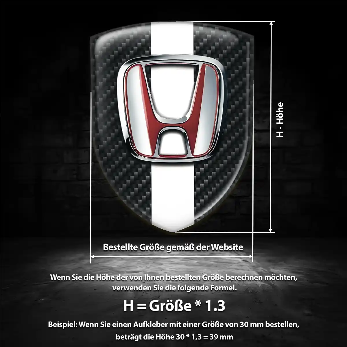 Honda Aufkleber Wappen Ausdrucksstarkes Design