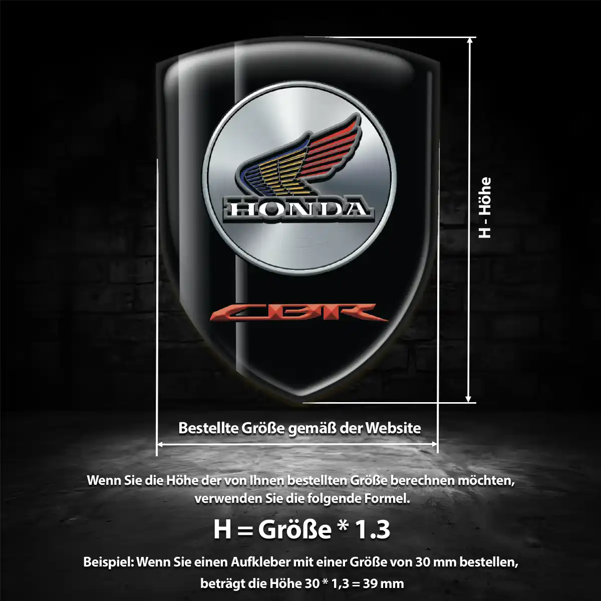 Honda Aufkleber Wappen Auto Edles Design