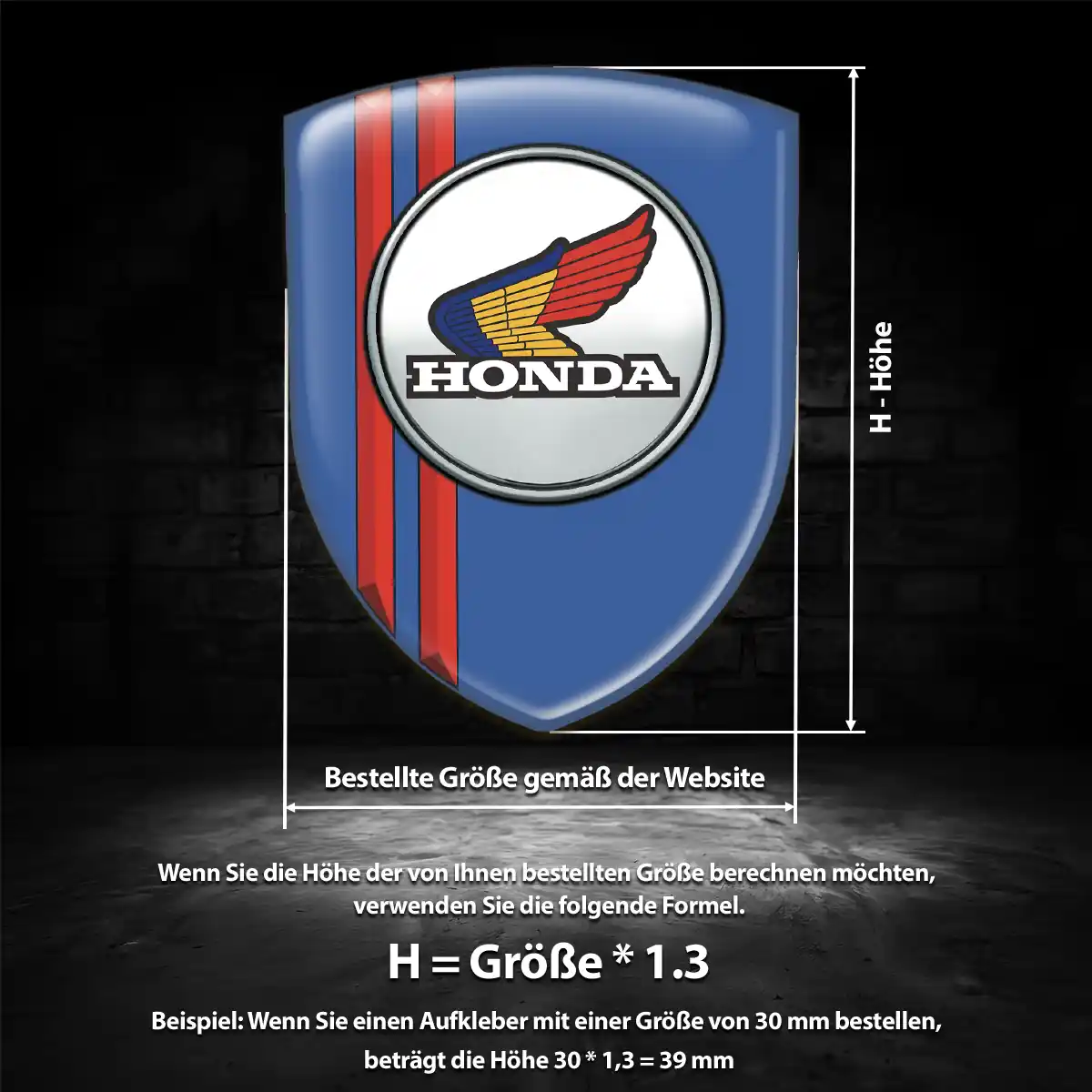 Honda Aufkleber Wappen Auto Elegantes Design