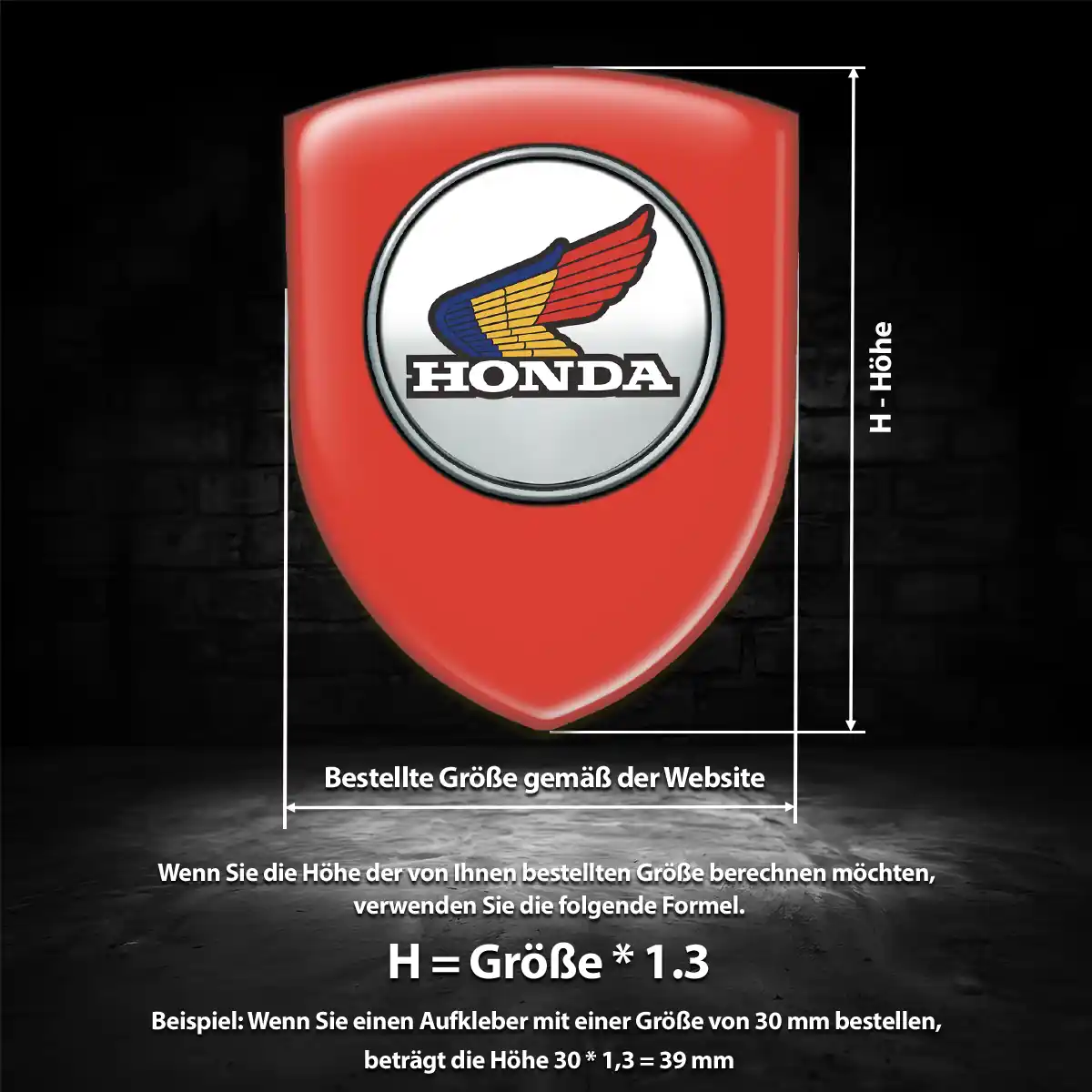 Honda Aufkleber Wappen Auto Hochwertiges Harz