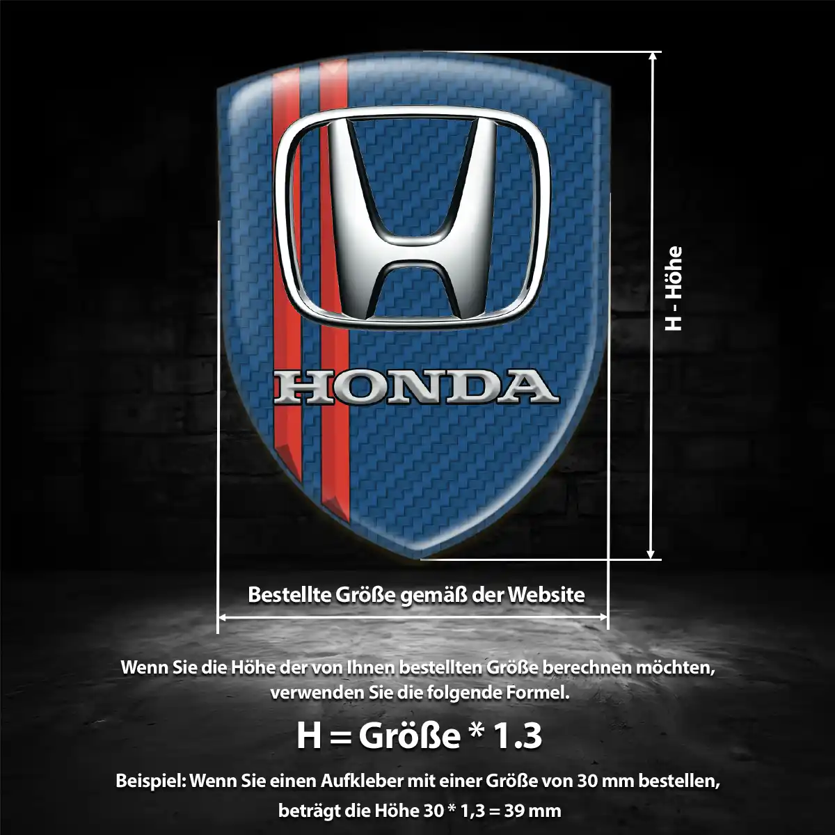 Honda Aufkleber Wappen Edles Design