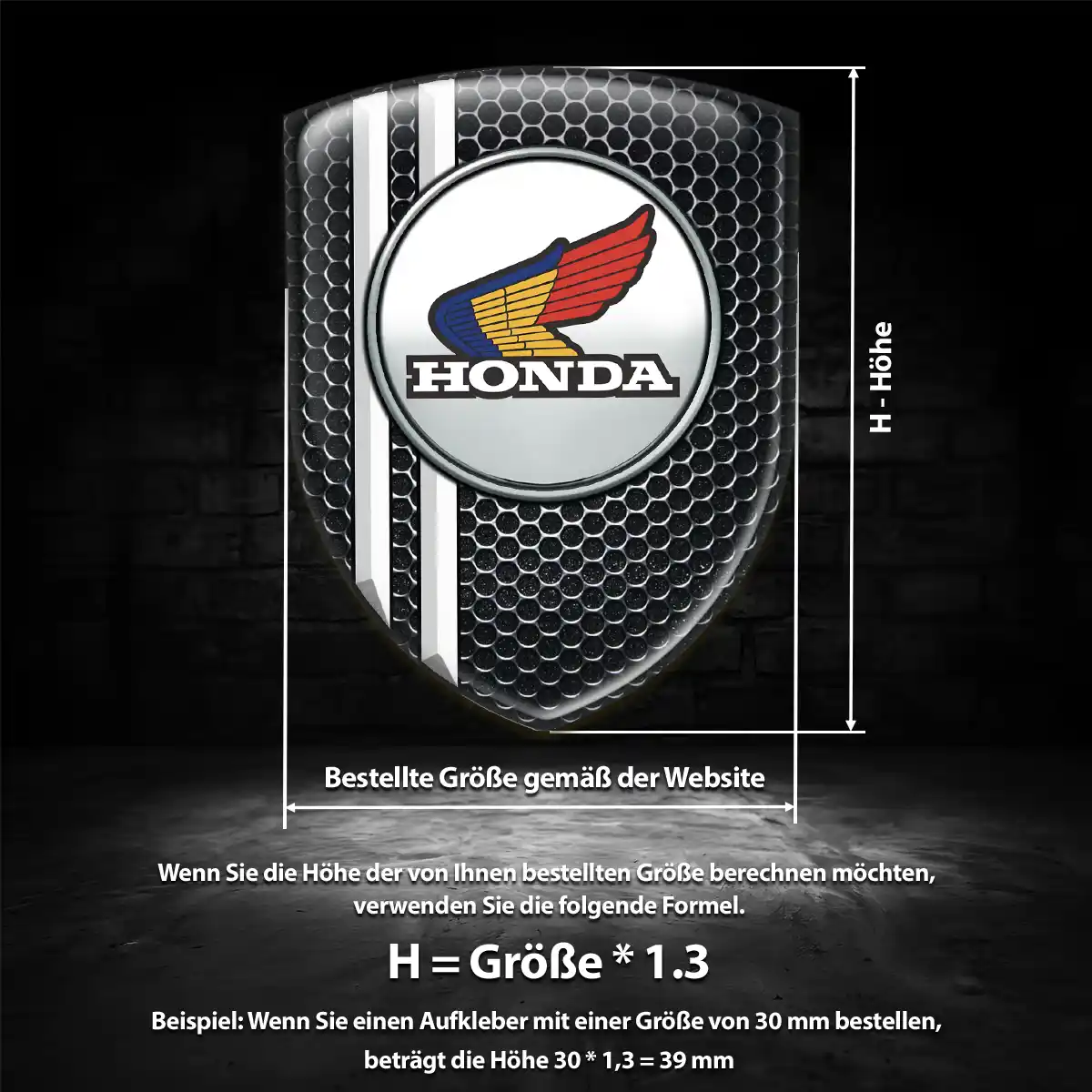 Honda Aufkleber Wappen Elegantes Design