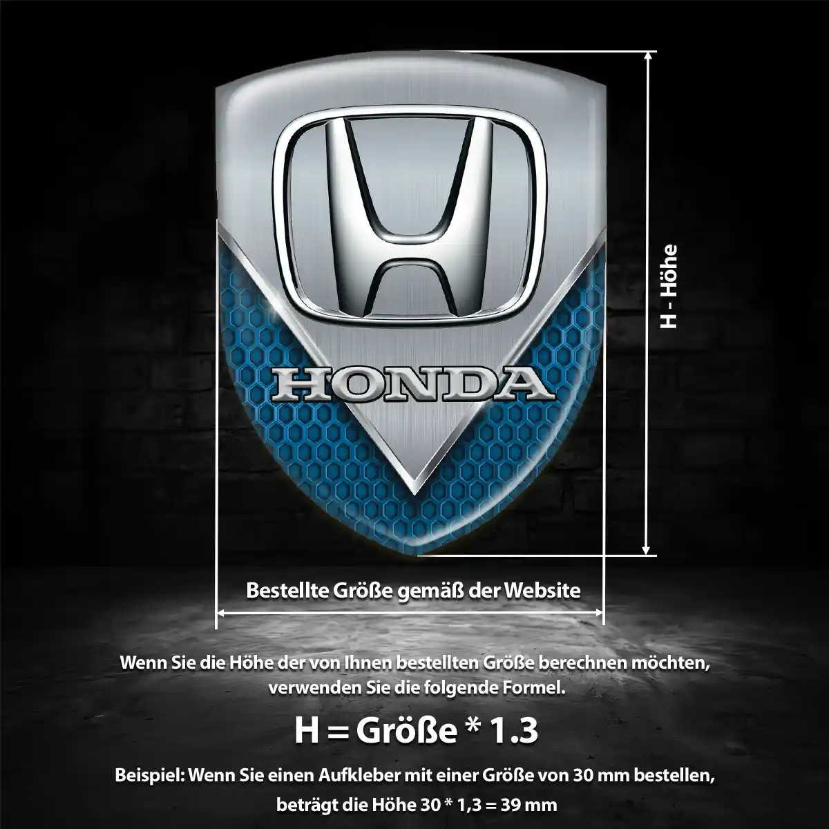 Honda Aufkleber Wappen Emblem Anspruchsvolles Design