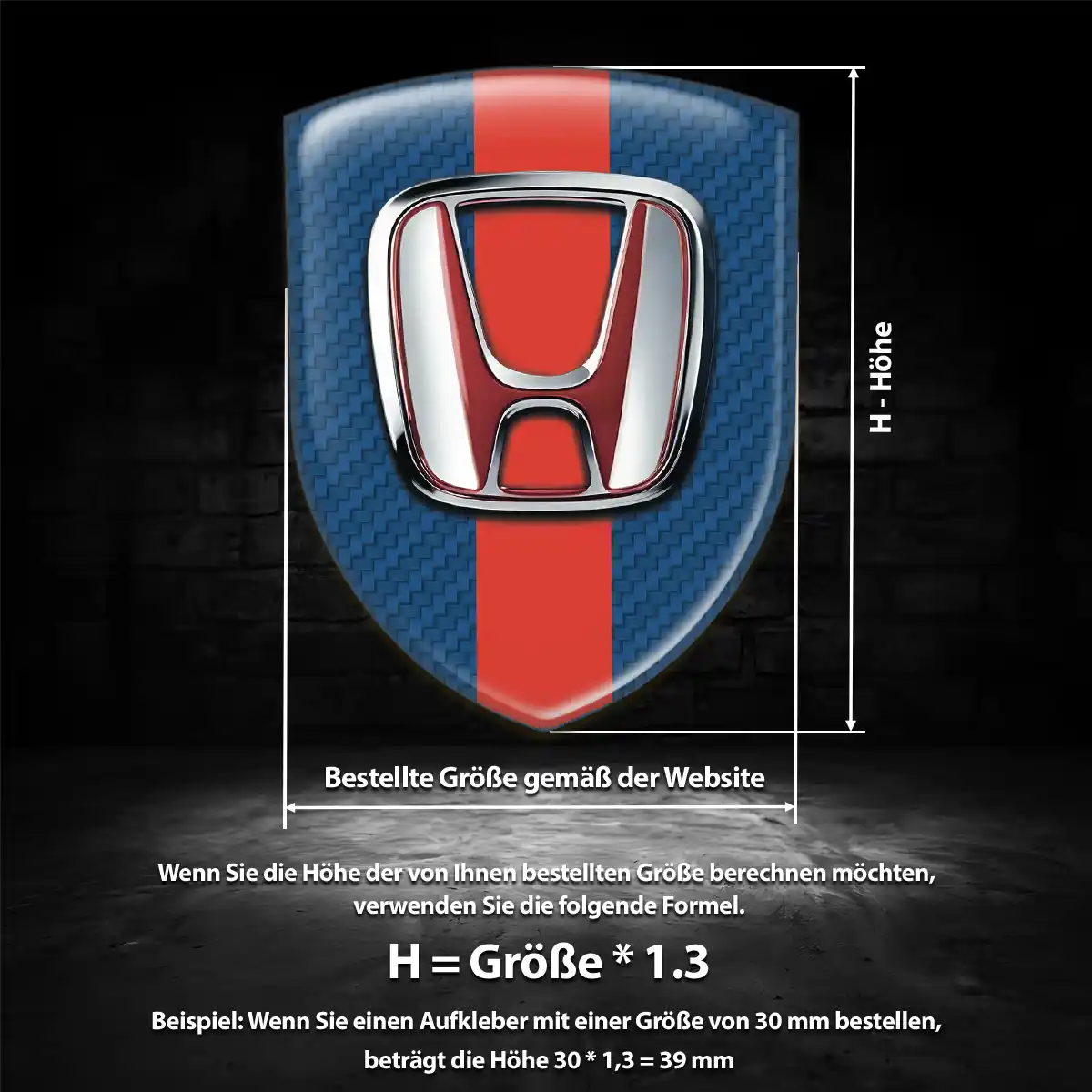 Honda Aufkleber Wappen Emblem Ausdrucksstarkes Design
