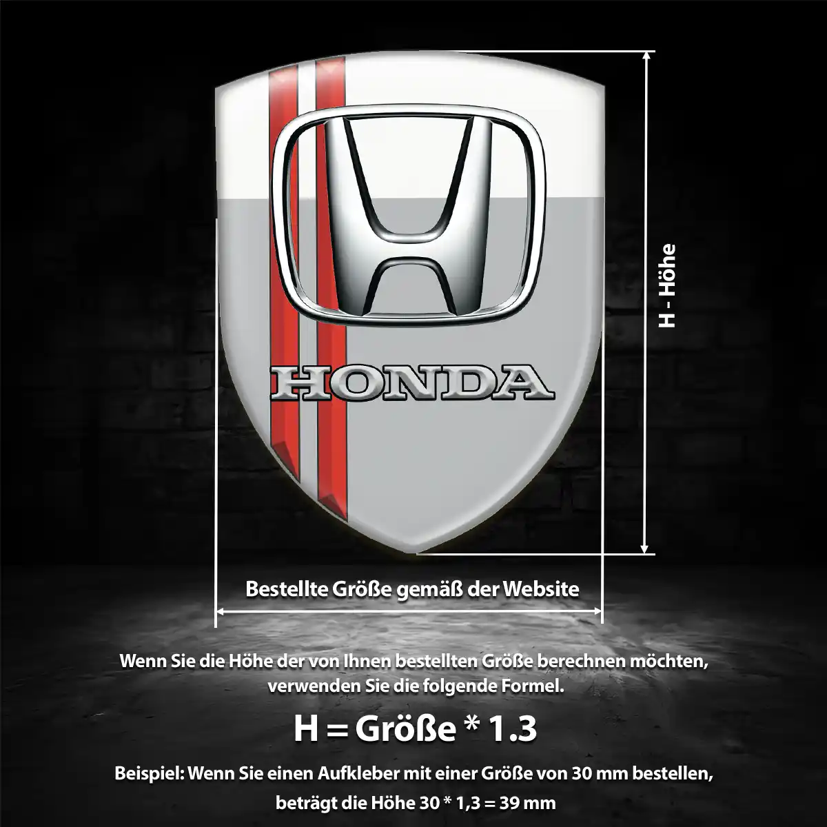 Honda Aufkleber Wappen Emblem Auto Edles Design